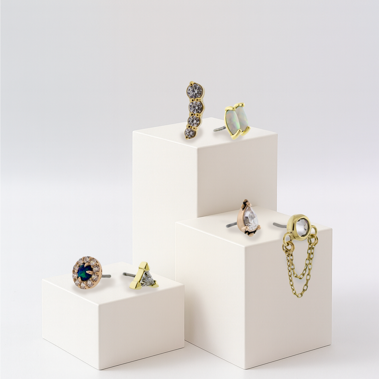 14KT Gold Threadless Ends