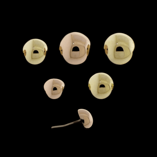 Dome - 14KT Gold Threadless End - Khrysos Jewelry