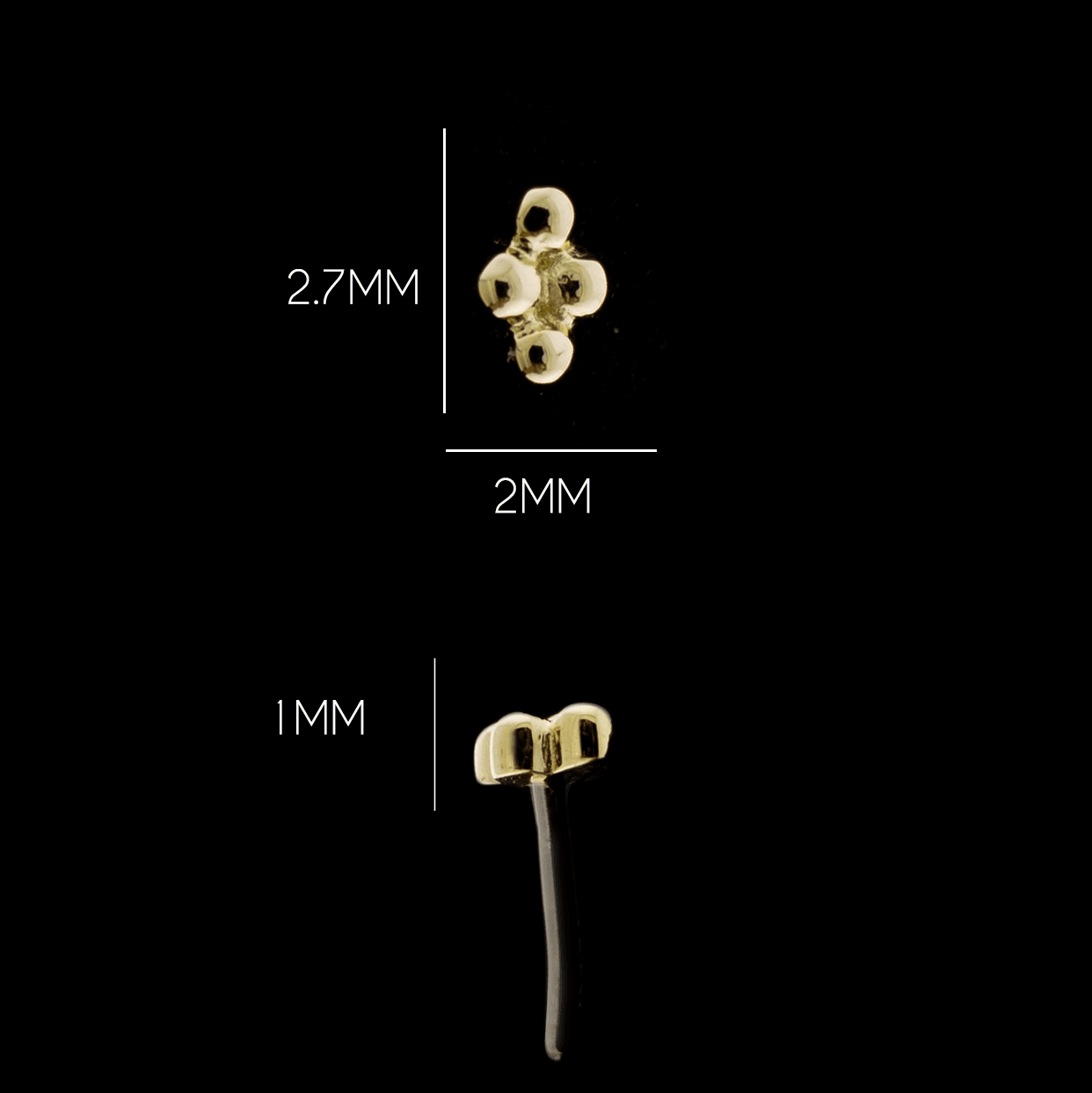 Reese - 14KT Gold Threadless End - Khrysos Jewelry