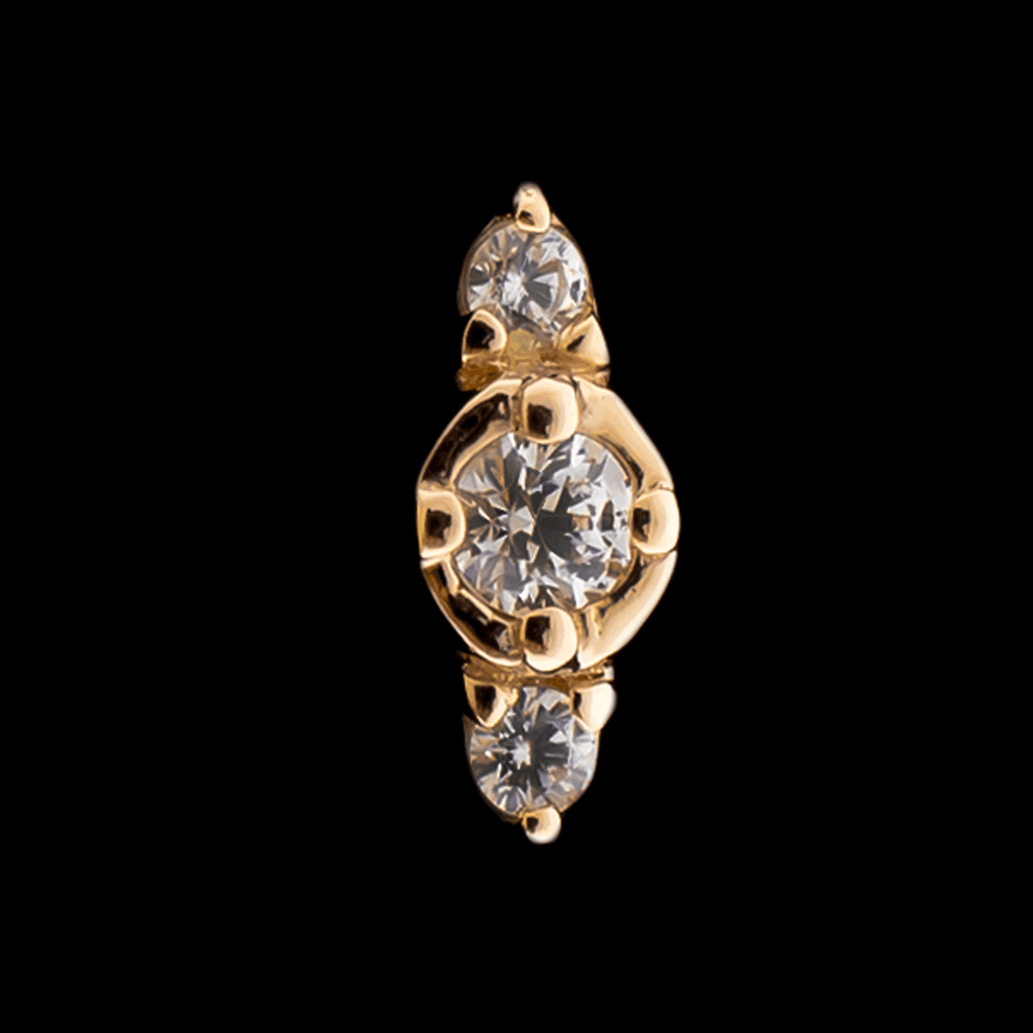 Tatum - 14KT Gold Threadless End - Khrysos Jewelry
