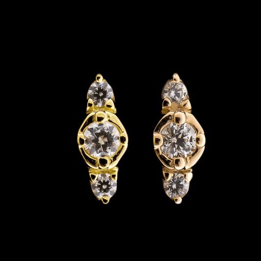 Tatum - 14KT Gold Threadless End - Khrysos Jewelry