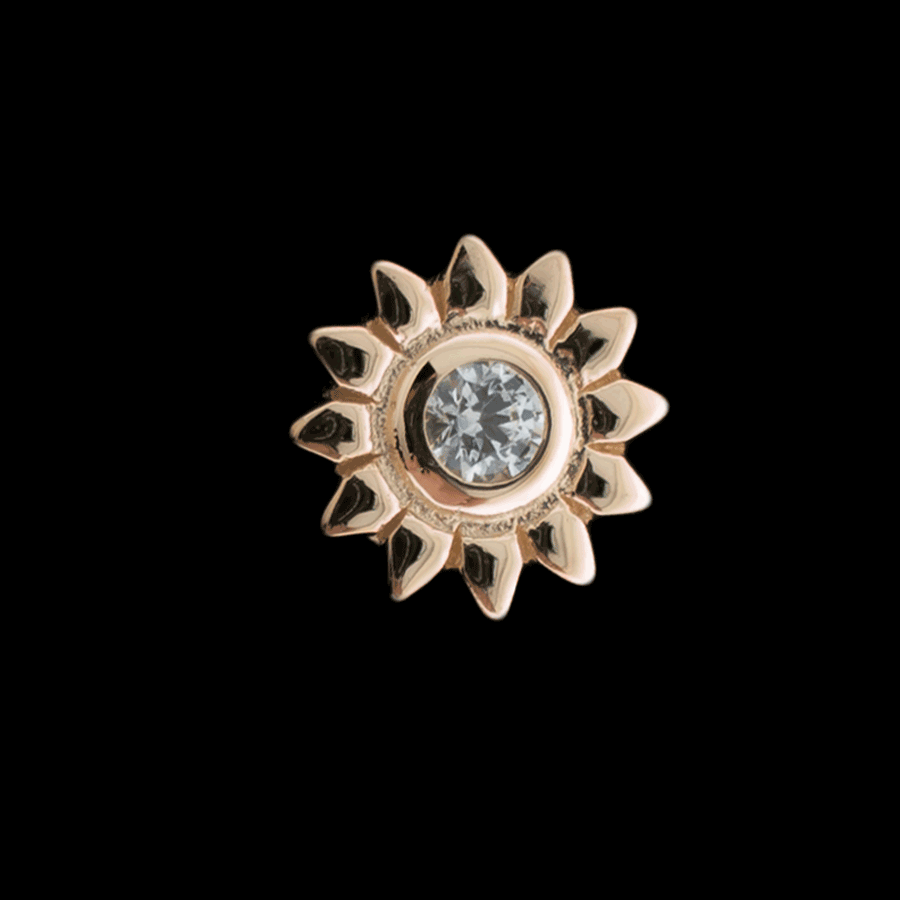 Helia - 14KT Gold Threadless End - Khrysos Jewelry
