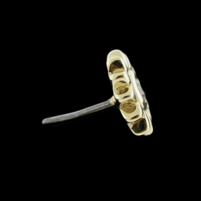 Helia - 14KT Gold Threadless End - Khrysos Jewelry