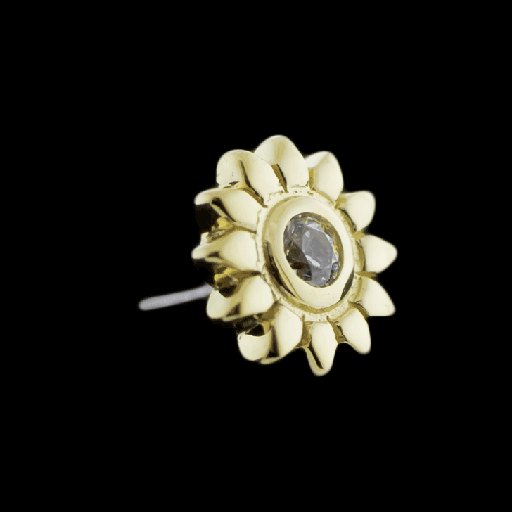 Helia - 14KT Gold Threadless End - Khrysos Jewelry