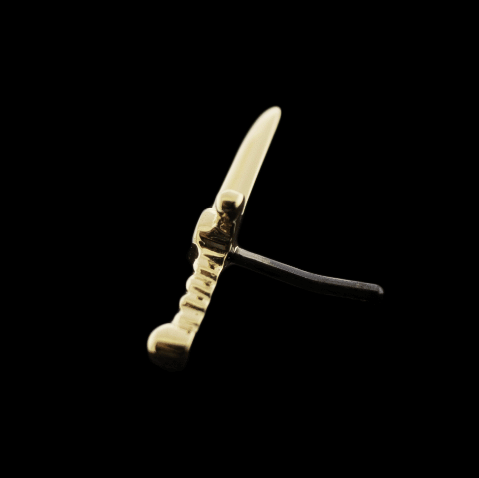 Siren's Fang - 14KT Gold Threadless End - Khrysos Jewelry