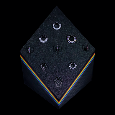 9 Clip Rainbow DIsplay with Jewelry - Khrysos Jewelry