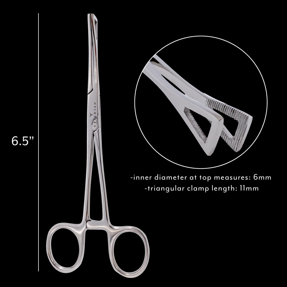 Obsidian Needle Non-Slotted Pennington Forceps With Ratchet - Khrysos Jewelry