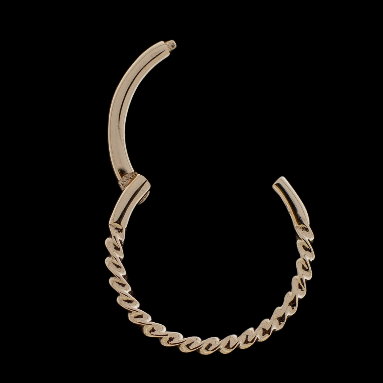Arietta - 14Kt Gold Hinged Ring - Small Twisted design - Khrysos Jewelry