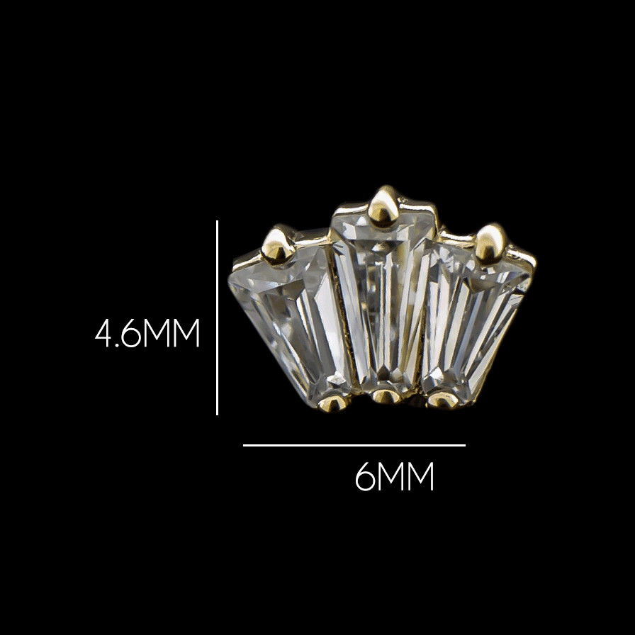 LumiFleur - 14KT Gold Threadless End - Khrysos Jewelry