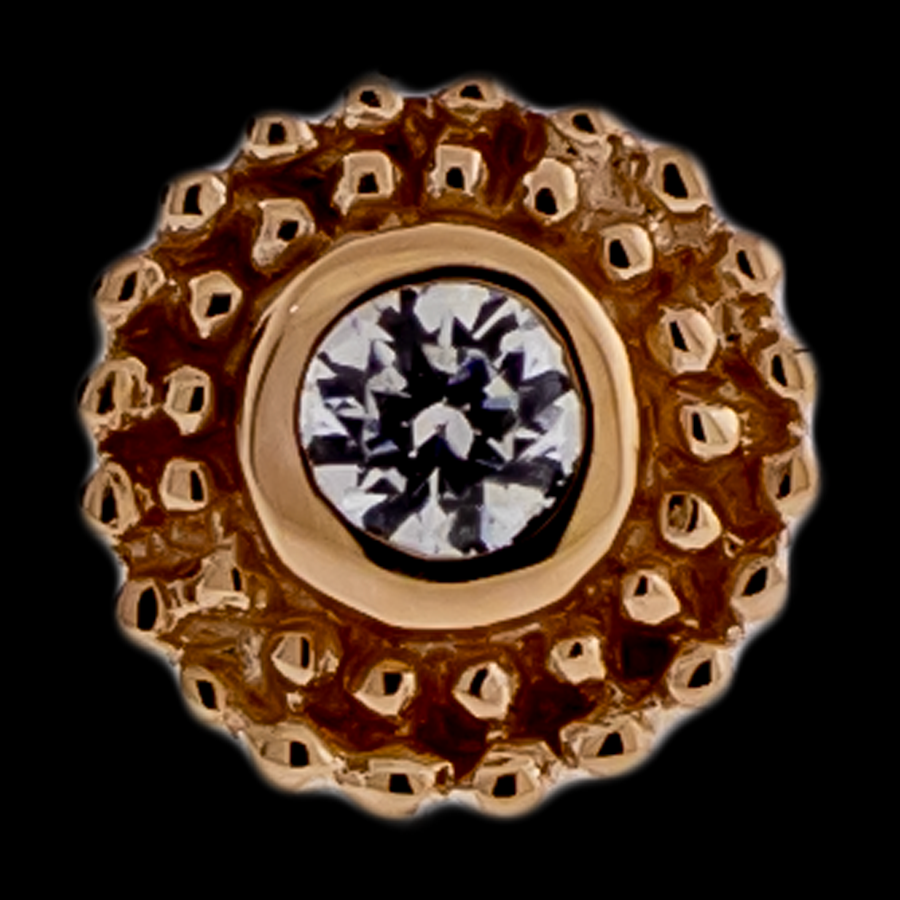 Lustrella - 14KT Gold Threadless End - Khrysos Jewelry