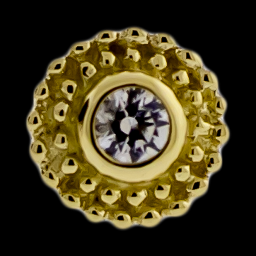 Lustrella - 14KT Gold Threadless End - Khrysos Jewelry