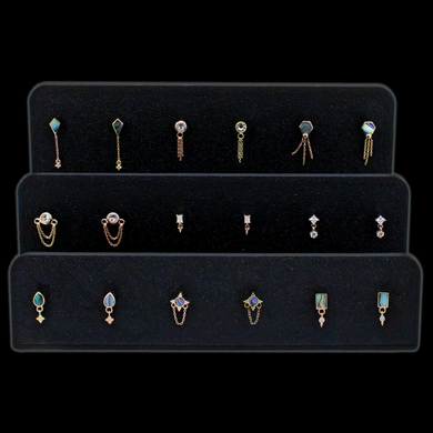 3 L-Bend Display Set w/ 14Kt Gold Threadless Ends - Khrysos Jewelry