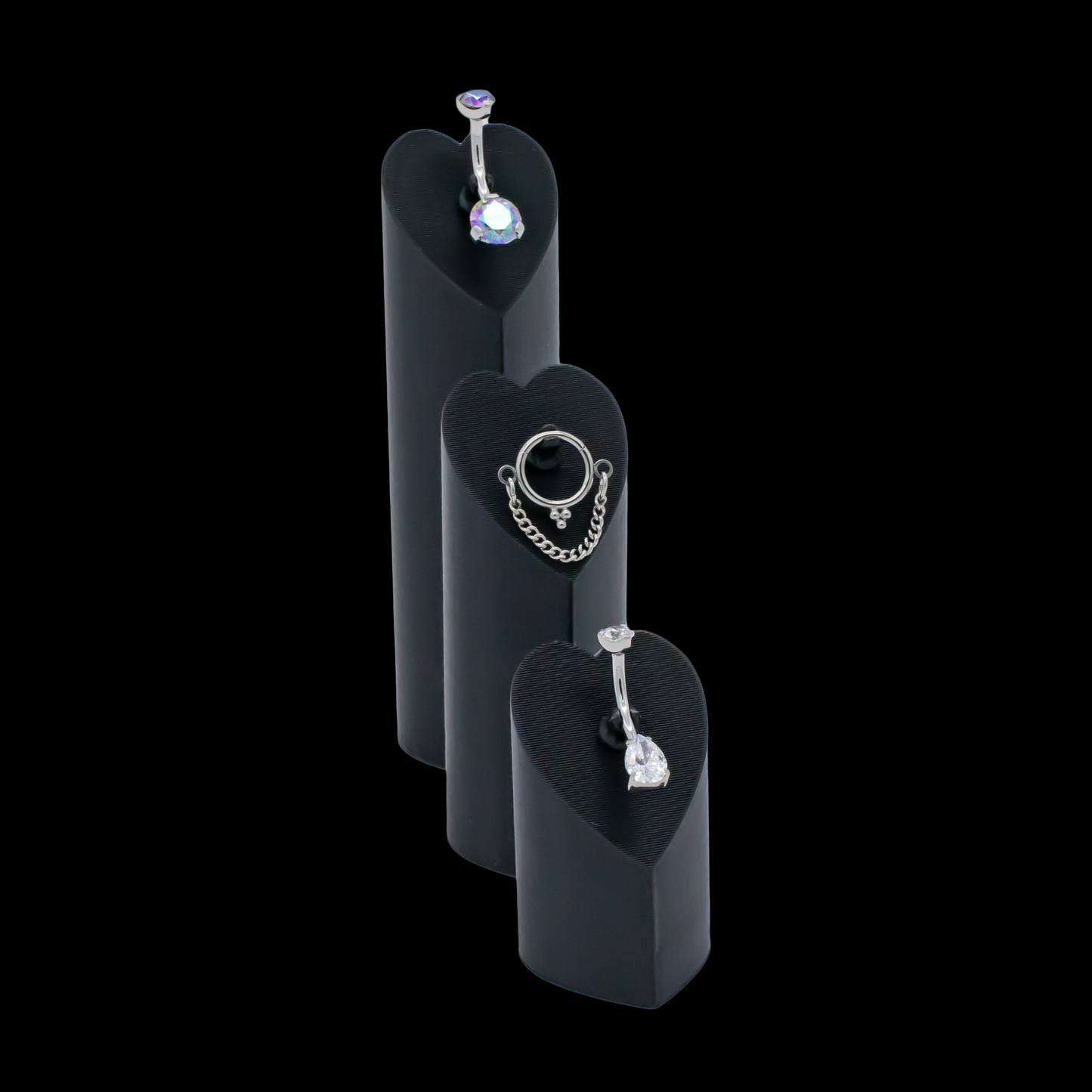 3 Piece Heart Tower Clip Display Set - Khrysos Jewelry