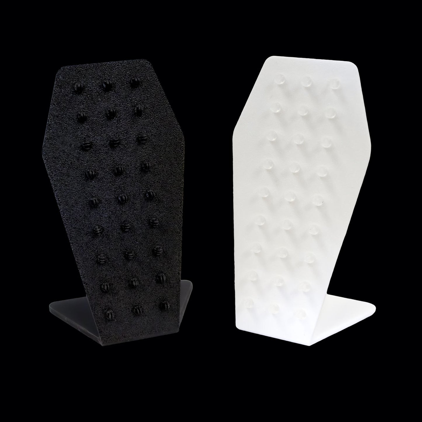 Coffin Shape Easel Display – 27-Hole Jewelry Holder with Clips - Khrysos Jewelry