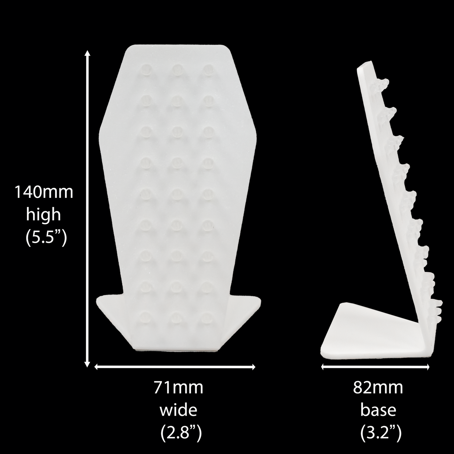 Coffin Shape Easel Display – 27-Hole Jewelry Holder with Clips - Khrysos Jewelry