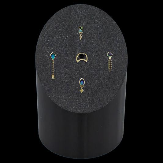 Cylinder 5 Pc Tower w/ 14kt Gold Paua Accented Jewelry - Khrysos Jewelry