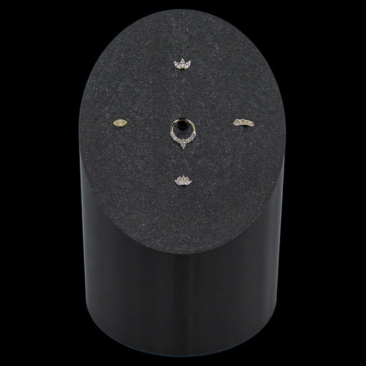 Cylinder 5 Piece Tower w/ 14kt Gold Marquise Gem Jewelry - Khrysos Jewelry