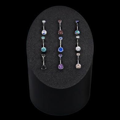 Cylinder Tower Clip Display w/ Prong Set Navel Jewelry