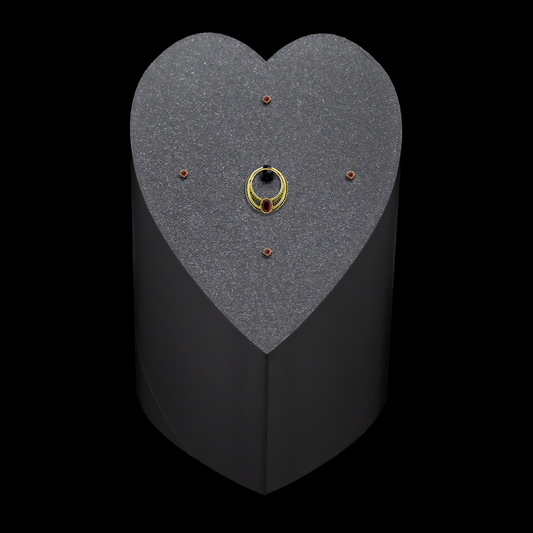 Heart 5 Piece Tower w/ Solid Gold Songea Sapphire - Khrysos Jewelry
