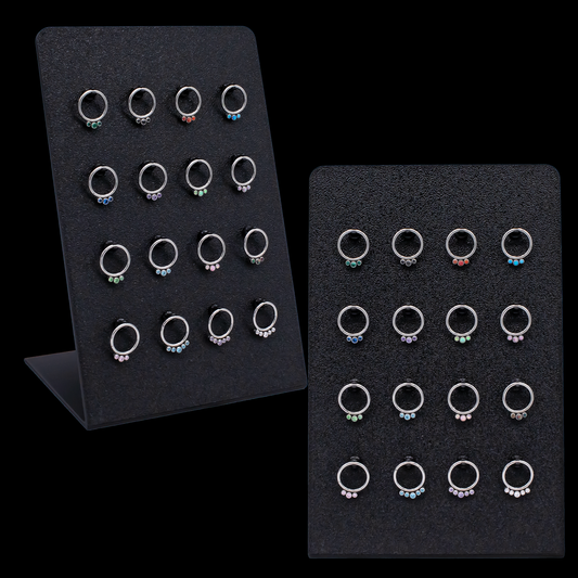 16 Clip Easel Display w/ Hinged Rings - Khrysos Jewelry