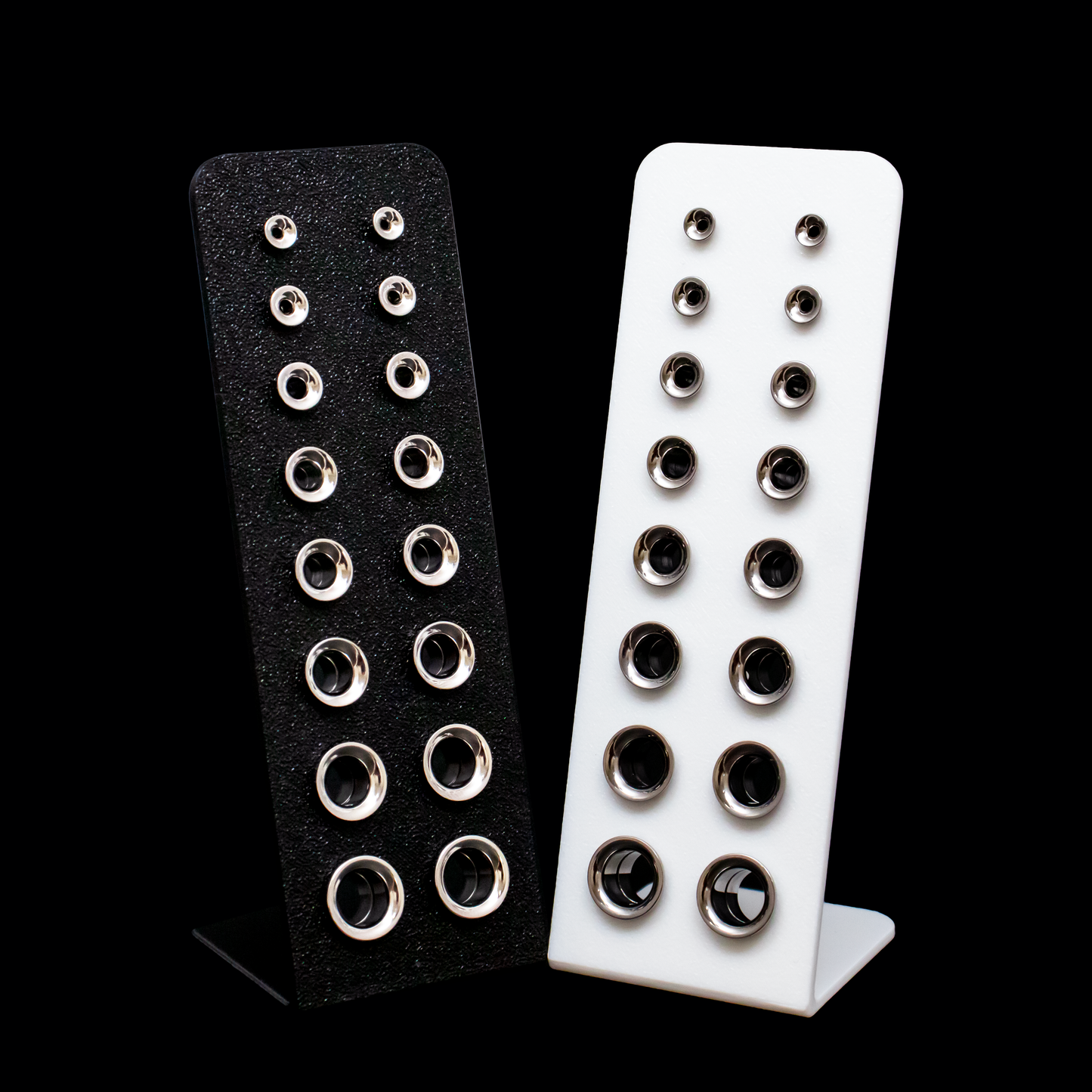 Upright Plug Display | Eco-Conscious Polylactide | 8G–00G Showcase - Khrysos Jewelry