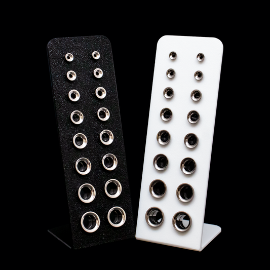 Upright Plug Display | Eco-Conscious Polylactide | 8G–00G Showcase - Khrysos Jewelry