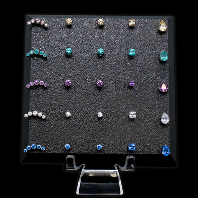 Square End Display w/ 16G Premium Zirconia Ends - Khrysos Jewelry