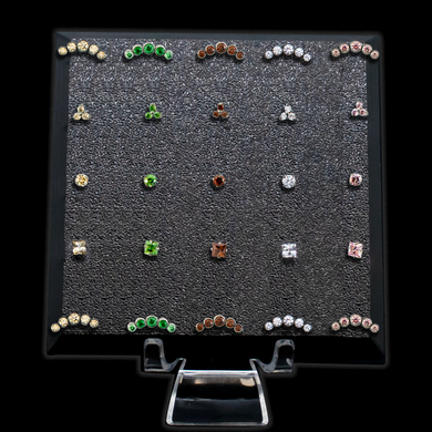 Fall Themed Square Display w/ Premium Zirconia Threadless Ends - Khrysos Jewelry