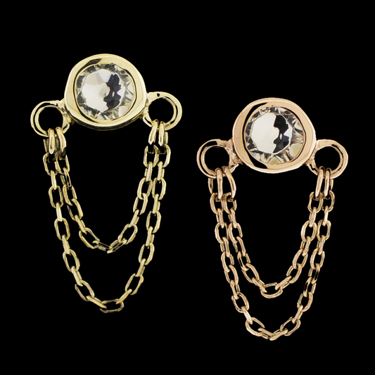 Loren -14Kt Gold Threadless End - Khrysos Jewelry