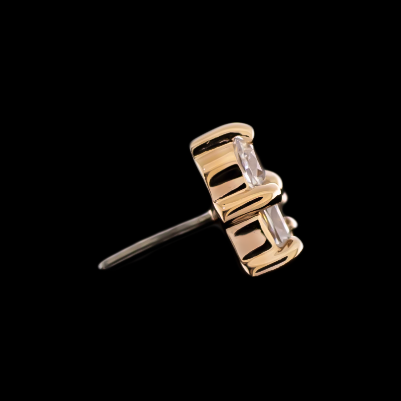 TriLustre - 14KT Gold Threadless End - Khrysos Jewelry