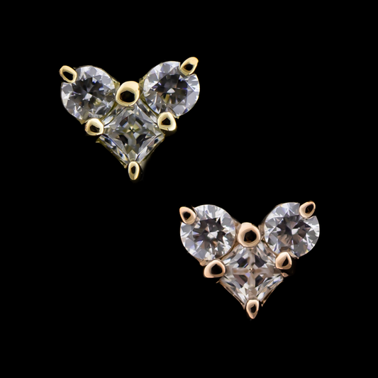 TriLustre - 14KT Gold Threadless End - Khrysos Jewelry