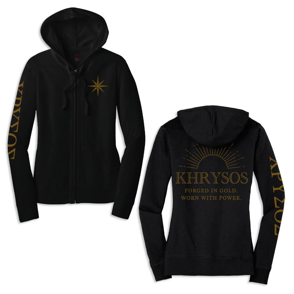 Women's Fitted Jersey Full Zip Hoodie - Khrysos Jewelry