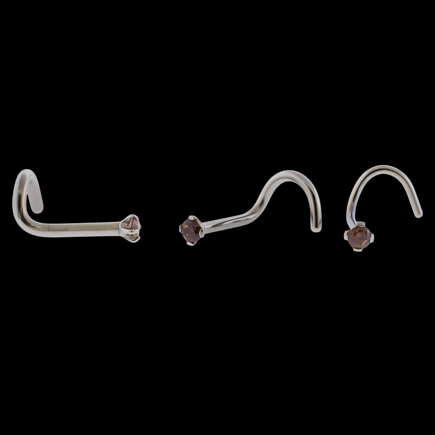 Prong Set Premium Zirconia Nostril Screw - Khrysos Jewelry