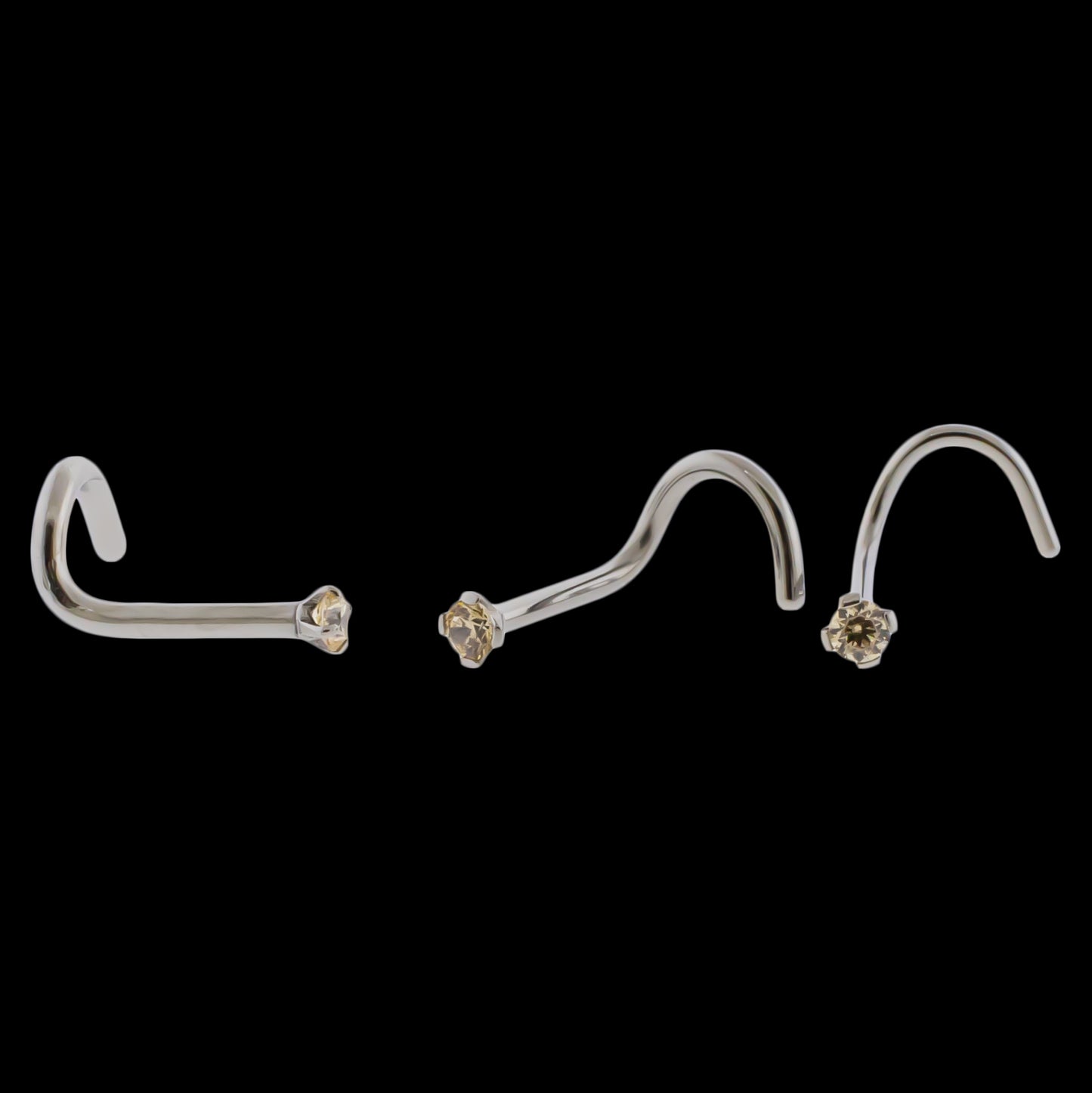 Prong Set Premium Zirconia Nostril Screw - Khrysos Jewelry