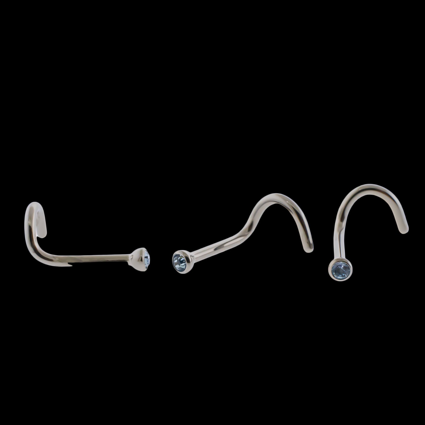 Bezel Set Premium Crystal Nostril Screws - Khrysos Jewelry