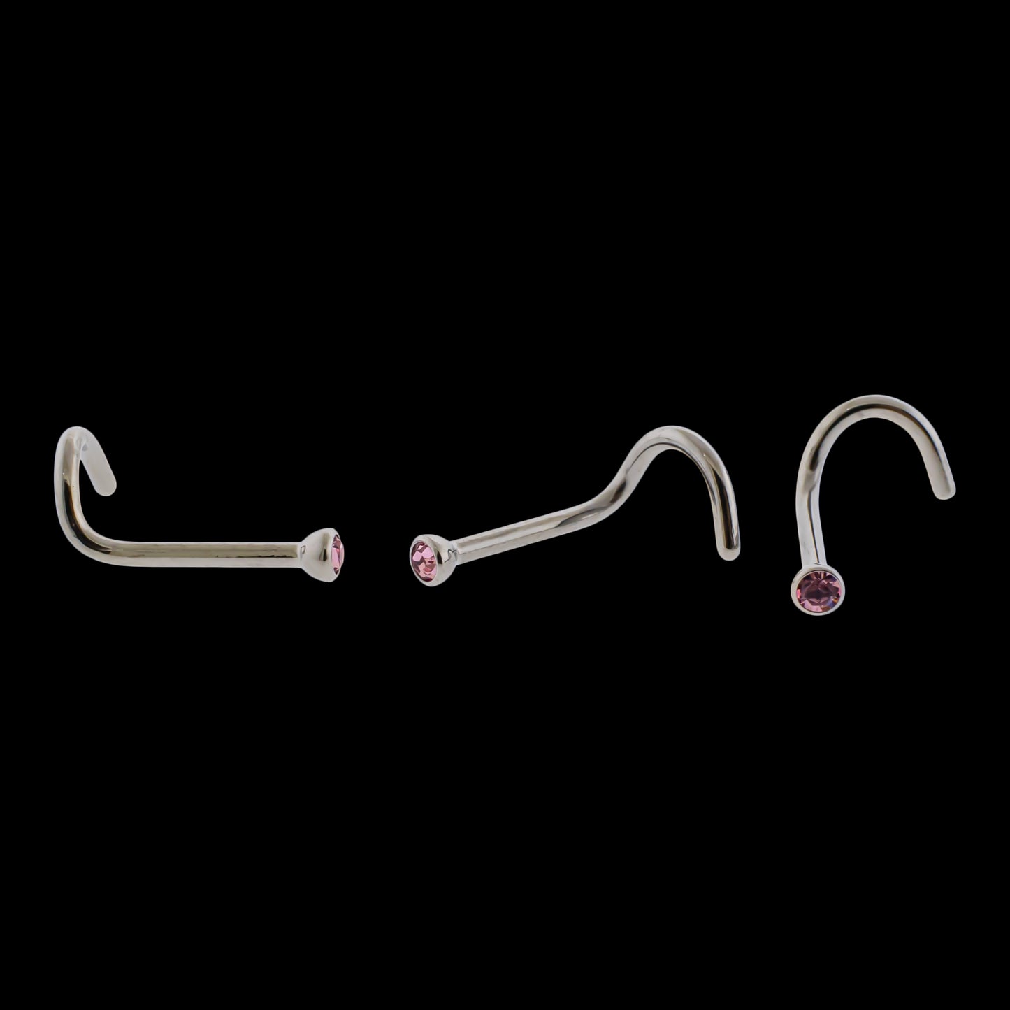 Bezel Set Premium Crystal Nostril Screws - Khrysos Jewelry