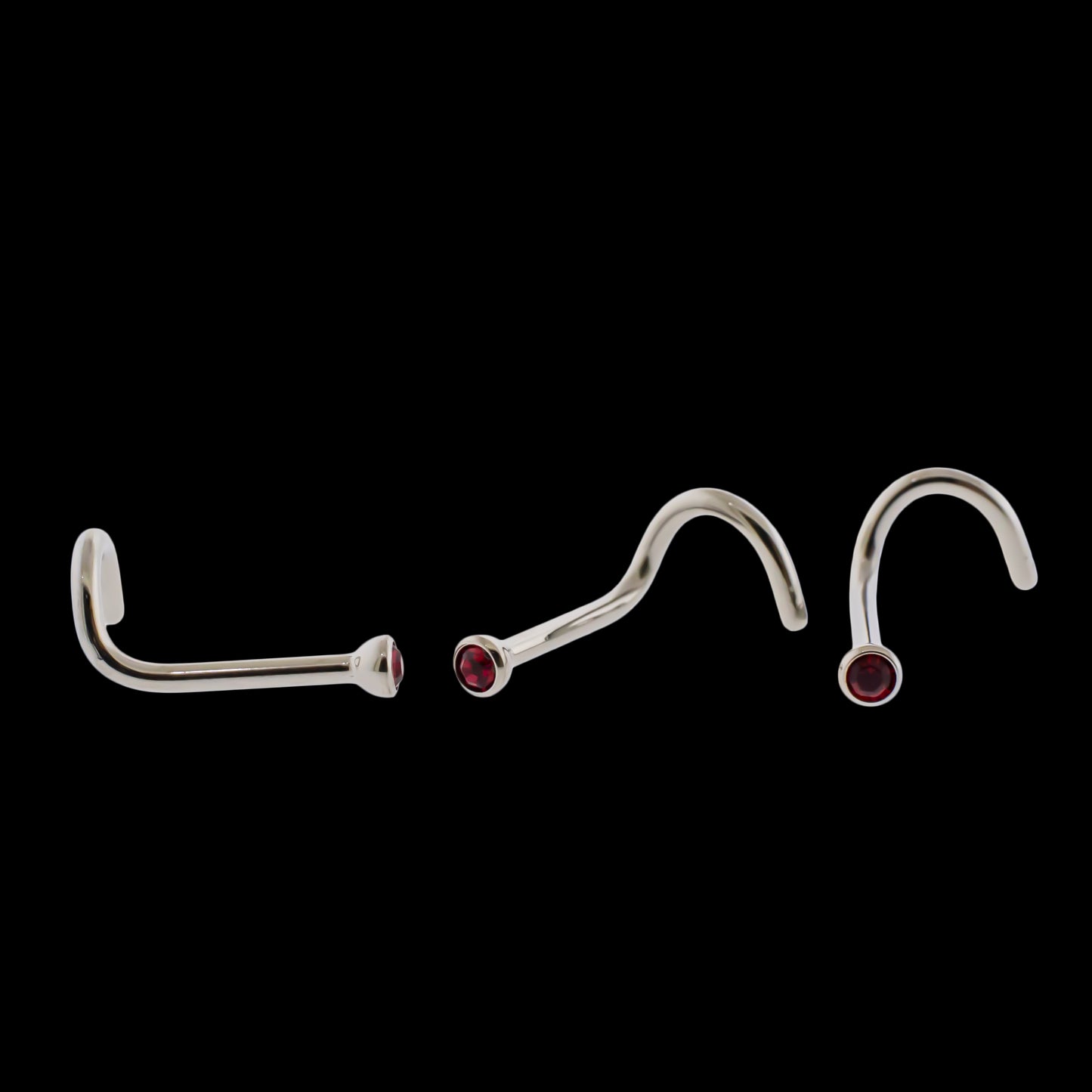 Bezel Set Premium Crystal Nostril Screws - Khrysos Jewelry