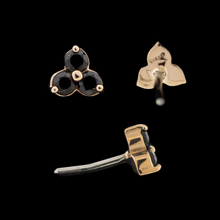 Trinity - 14KT Gold Threadless End - Khrysos Jewelry