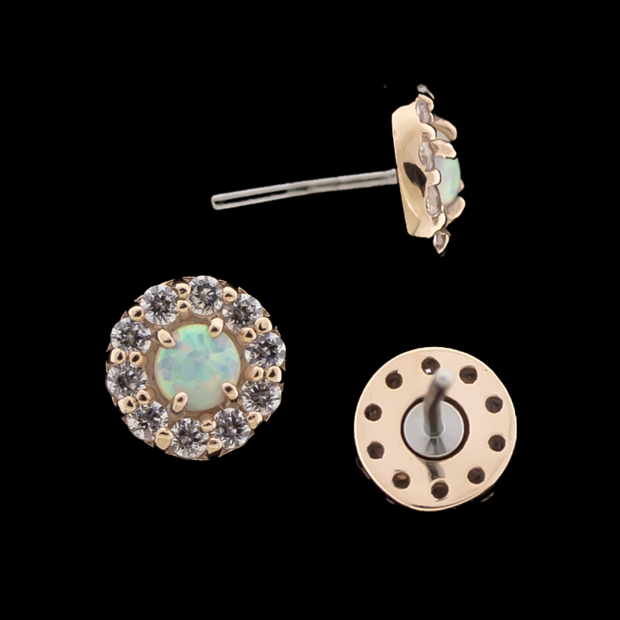 Liora - 14KT Gold Threadless End - Khrysos Jewelry