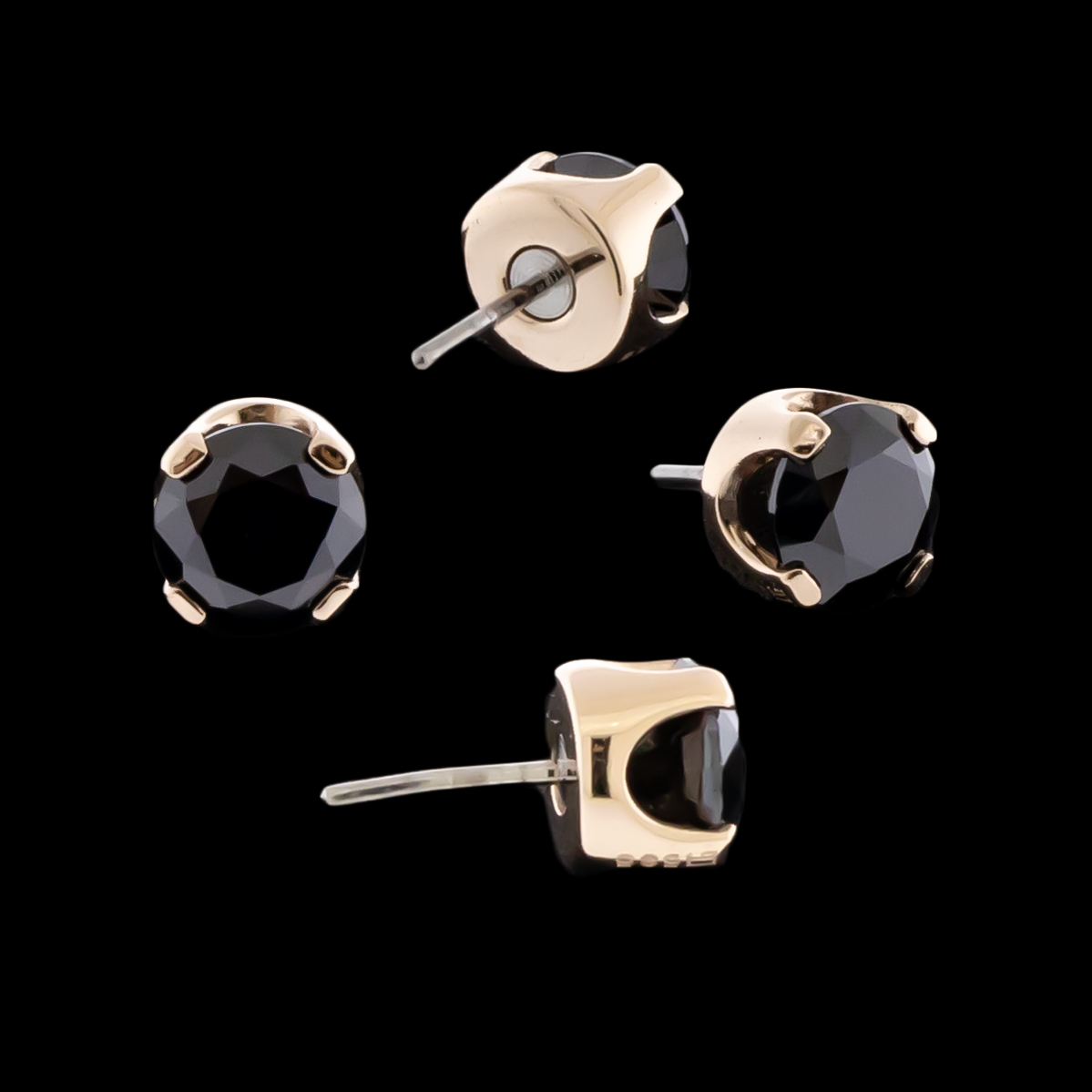 Zarela – 14kt Gold Flat Back Prong-Set Zirconia - Khrysos Jewelry