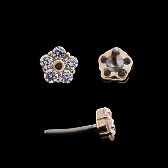 Sorella - 14KT Gold Threadless End - Khrysos Jewelry