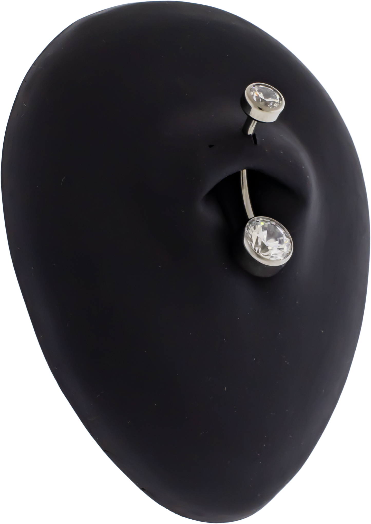 14G Titanium Internally Threaded Flat Set Double Gem - Khrysos Jewelry