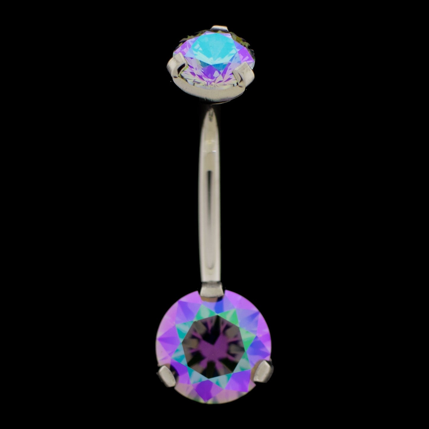 Prong Set Premium Zirconia Navel Ring - Khrysos Jewelry