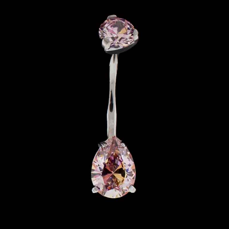 Pear Cut Premium Zirconia Navel Ring - Khrysos Jewelry