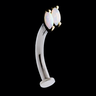 14kt Gold Threadless Opal Floating Navel - Khrysos Jewelry