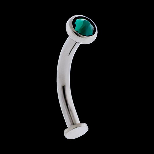 14G Titanium Internally Threaded Floating Navel w/ Bezel Set Gem - Khrysos Jewelry