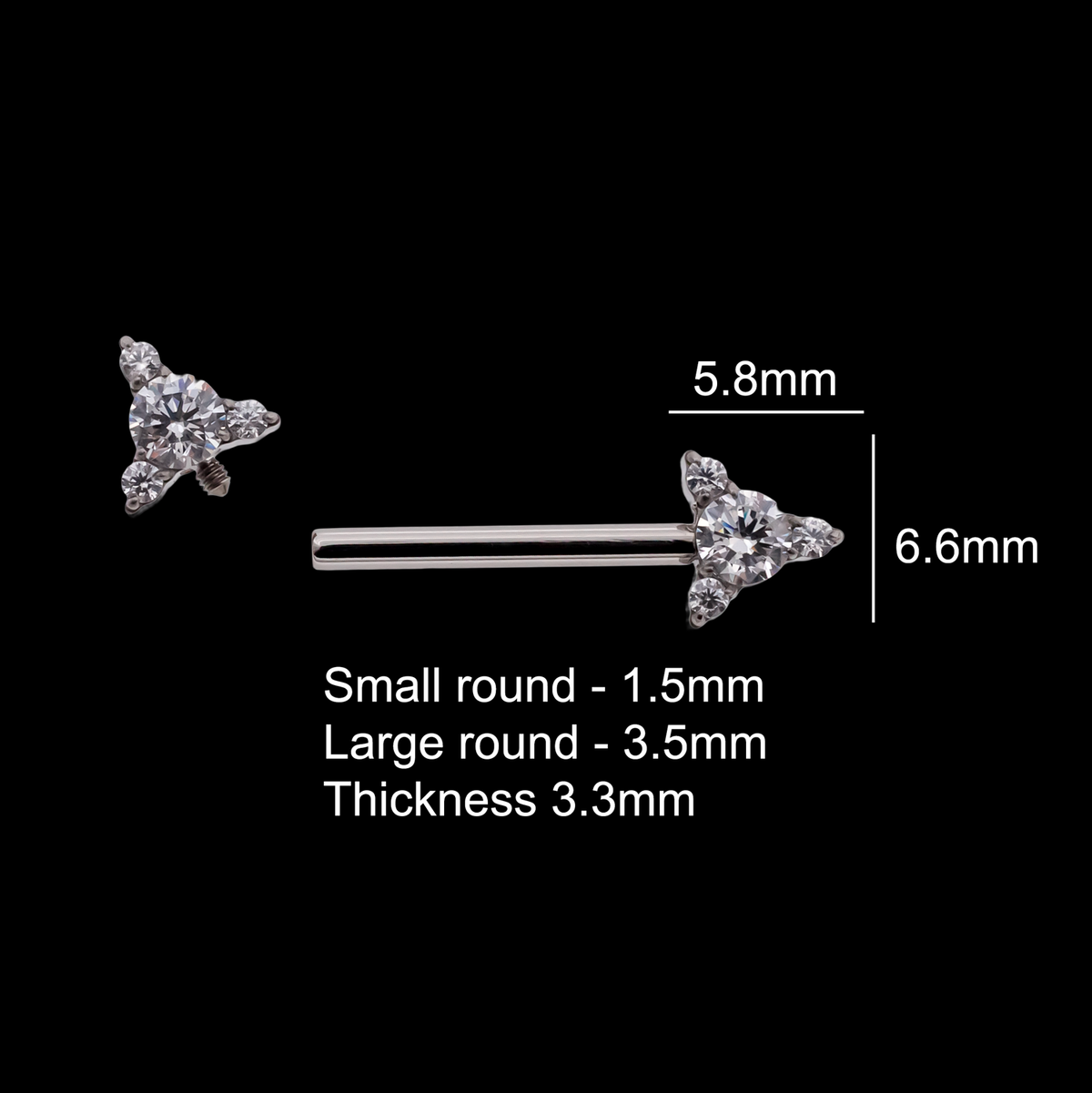Keyel - Internally Threaded Nipple Barbell - Khrysos Jewelry