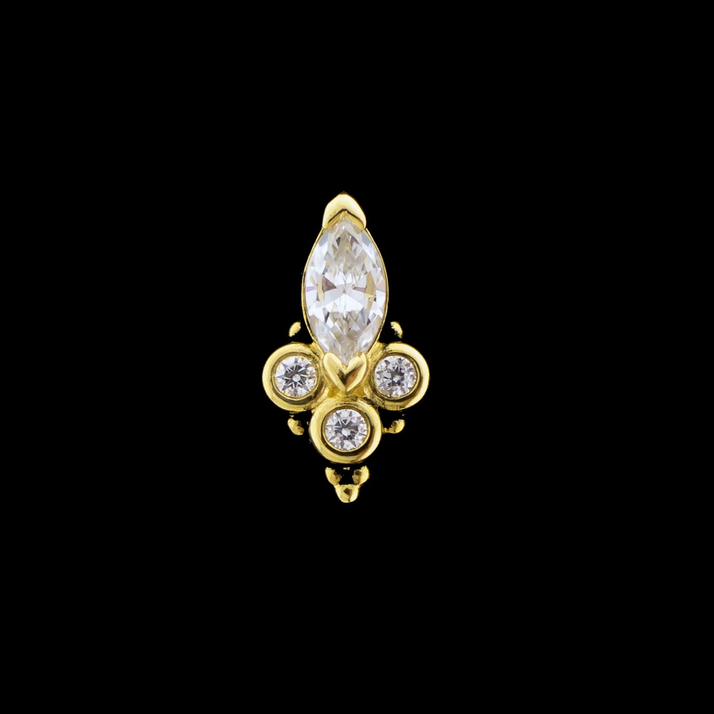Charlee - 18KT Gold Threadless End - Khrysos Jewelry