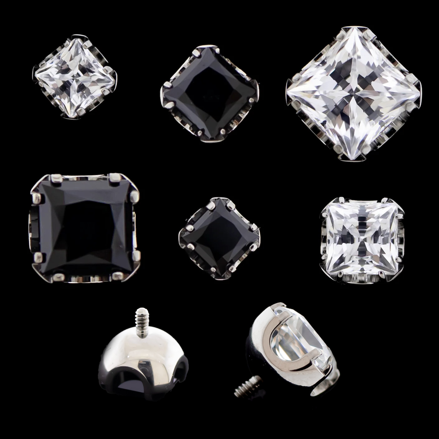 Axel - 14G Internally Threaded Square Prong Set End - Khrysos Jewelry