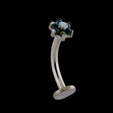 16G Titanium Curved Barbell w/ Flower End